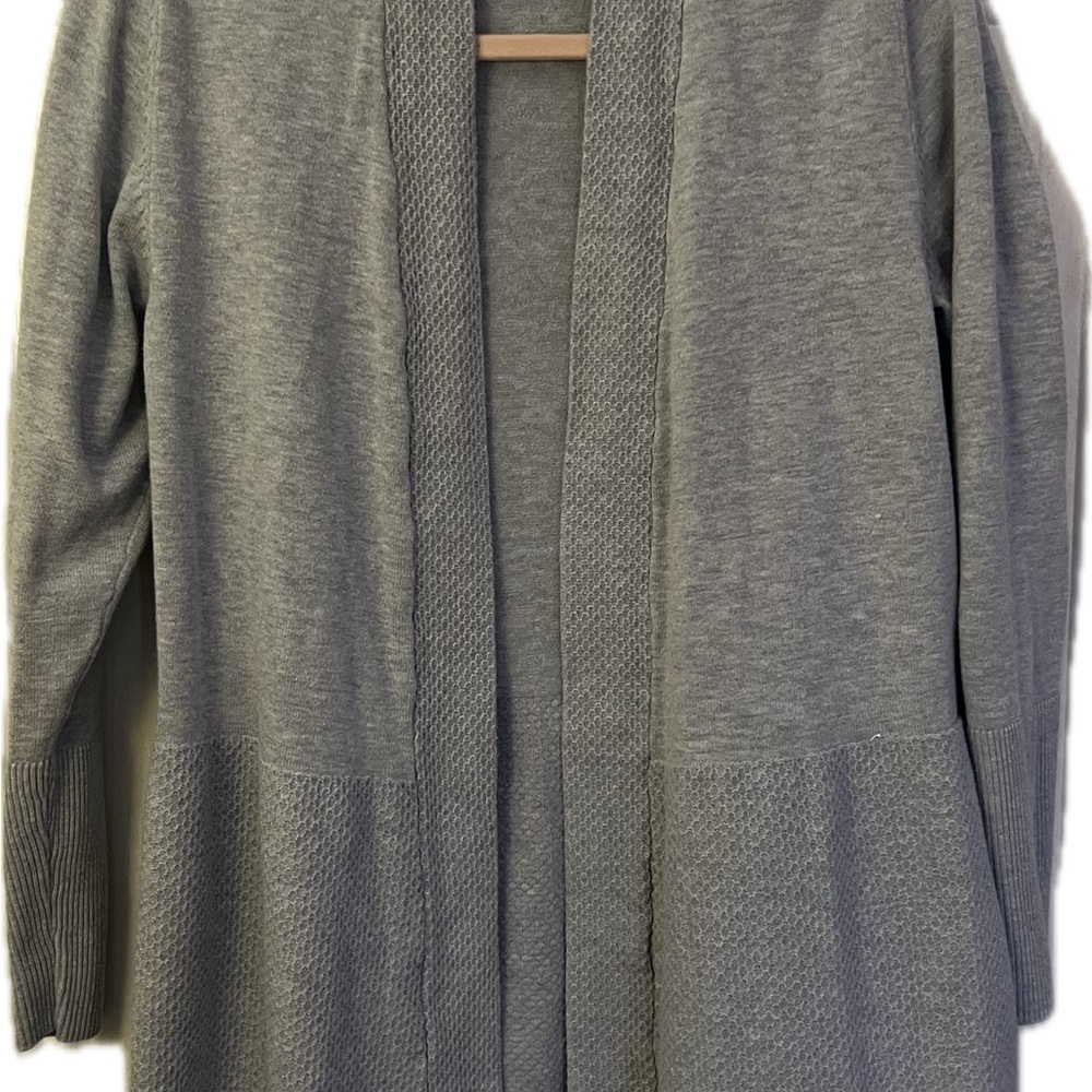 Falls Creek Gray Open-Front Cardigan Sweater